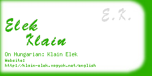 elek klain business card